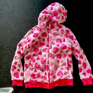Plush heart pink jacket